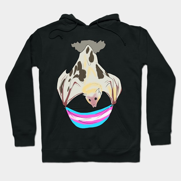 Trans Pride Vitiligo Bat Trans Pride Flag Hoodie by JamieWetzel